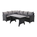 Terrace 3PCE Patio Set Polly Rattan - Black Table