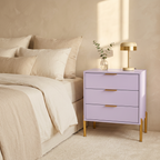 Ava White Gold Legs, Gold Handles Melamine Pedestal