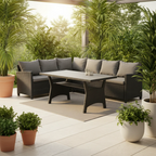 Terrace 3PCE Patio Set Polly Rattan - Black Table
