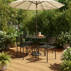 Tropicana 5Pce Bistro Set Metal Black