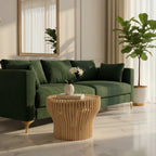 Amazon Side Table Rattan/Birdeye Rattan with Glass 654mm Round x 480mm High